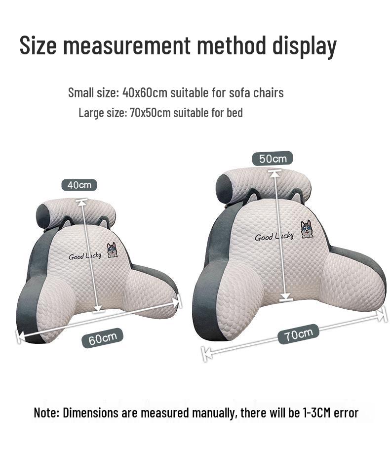 Kreslený bedrový vankúš - Veľký mäkký vankúš na opierku chrbta do postele a na pohovku