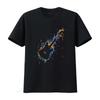 Unisexs Colorful Guitar Player Guitarist T Shirt Black X Large Vintage Washed Slightly Unisex Breathable Homme Casual Stretched