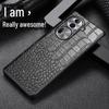 Genuine Leather Cowhide Crocodile Pattern Protective Cover for OPPO Reno11 & Reno11Pro.