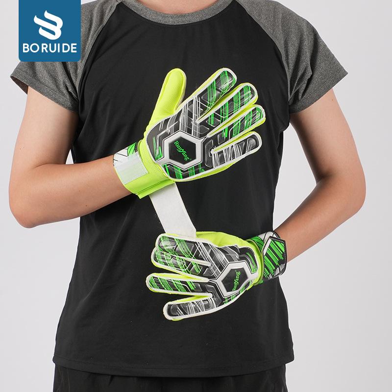 Kids' & Adults' Goalkeeper Gloves with Finger Protection - Anti-collision, Anti-slip, Wear-resistant Latex for Training & Matches.