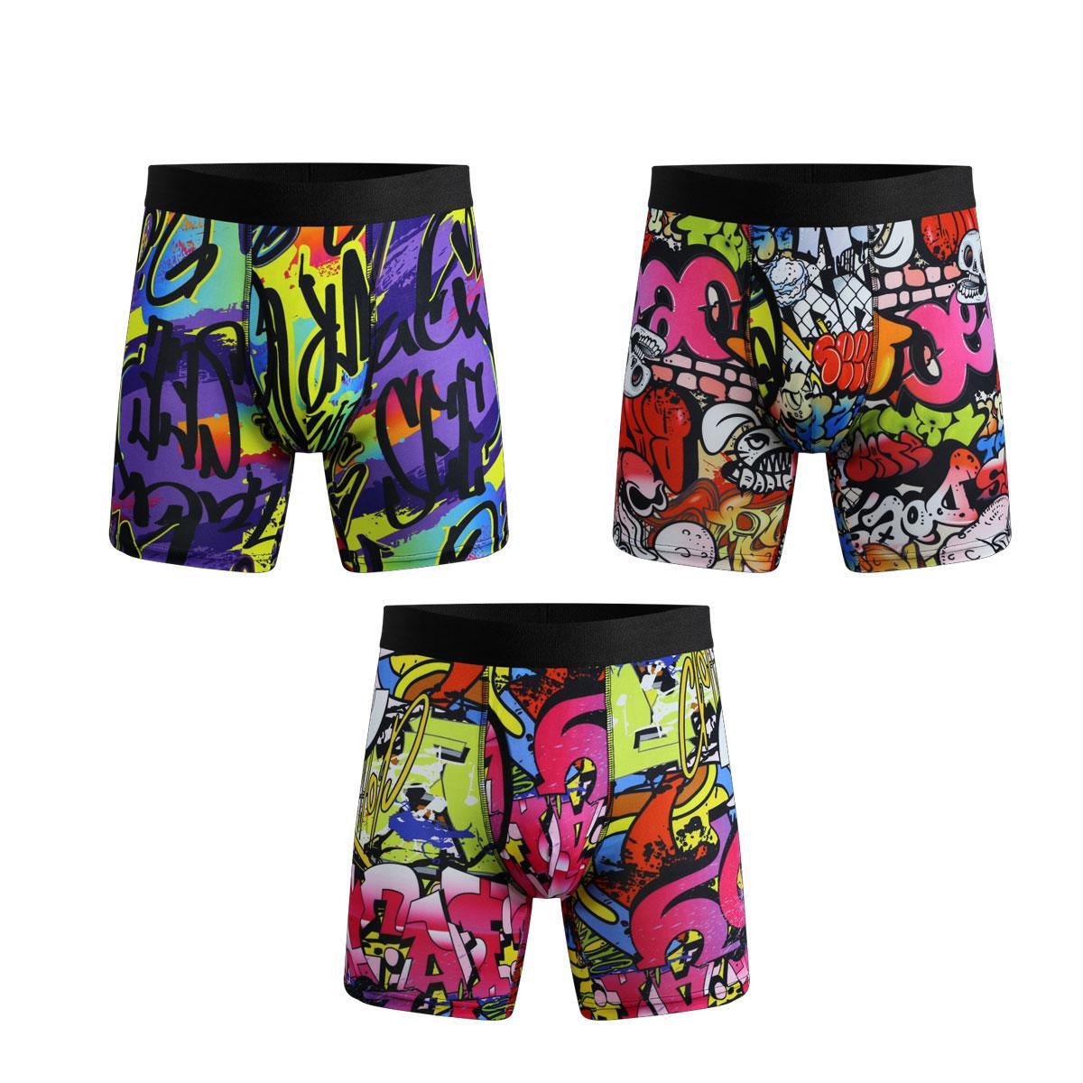 

3 шт. Мужское нижнее белье, шорты-боксеры, свободные мужские брюки, дышащие мужские трусы-боксеры со стрелками, мужские шорты M-3XL M