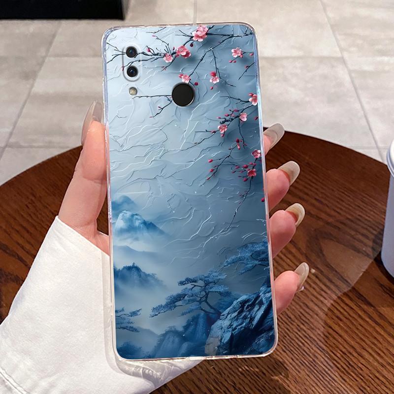 Casing For Honor Play Case COR-L29 COR-L09 Aesthetic Fashion Cute Cat Cartoon Soft Silicon Back Cover Transparent TPU Phone Case