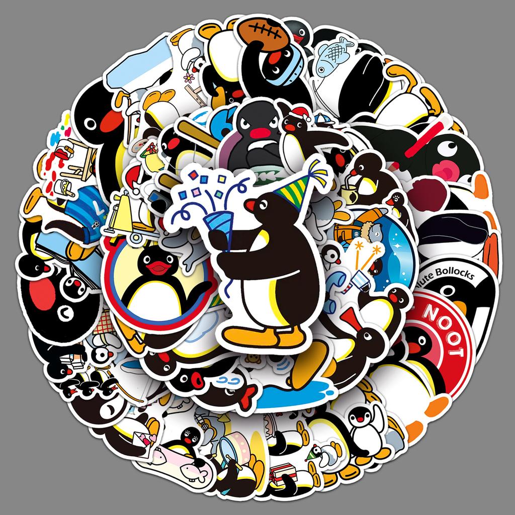 50 Pictures of Pingu Personality Cartoon Animation Cute Penguin Family Creative Ins Style Decorative Mobile Phone Case Stickers