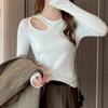 Spring and Autumn New Thread Sexy Hollow Long-sleeved T-shirt Spicy Girl Women's Inner Base Top