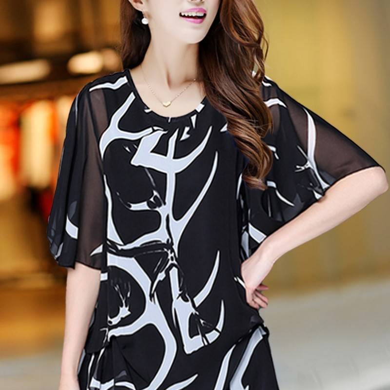 

Женские футболки больших размеров 5XL, женские топы, футболки, распродажа женской одежды, футболки из шифона, летние стильные вещи 2XL чёрный