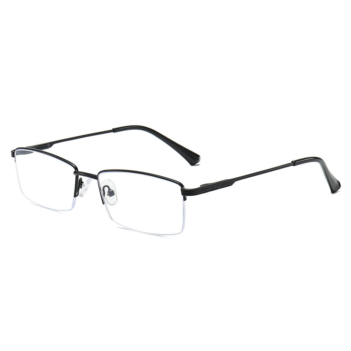 

Half Frame Ultra-light Alloy Frame Photochromic Short Sight Anti Blue Ray Sunglasses Computer Hyperopia Prescription Men Glasses Single Version&1.56&Anti Blue Ray