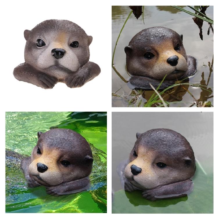 Floating Otters Decorations for Pond Yard Floating Pool Animal Otters Statue