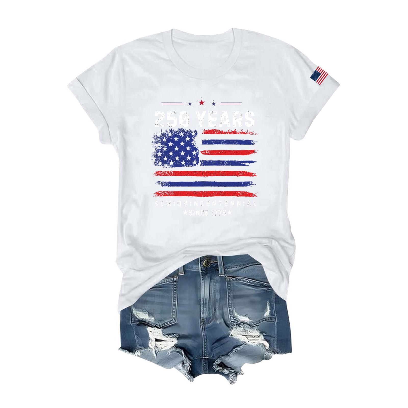 

Womens T Shirts Short Sleeve Shirts Pullover Summer Spring Tops Blouses XL білий