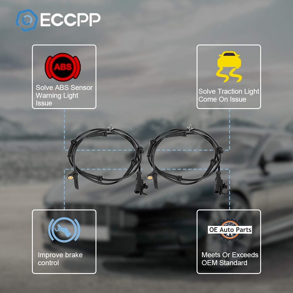 ECCPP Left+Right+Front ABS Wheel Speed Sensor ABS Sensor fit for 2006-2010 for Infiniti M45, 2006-2010 for Infiniti M35 Set Of 2