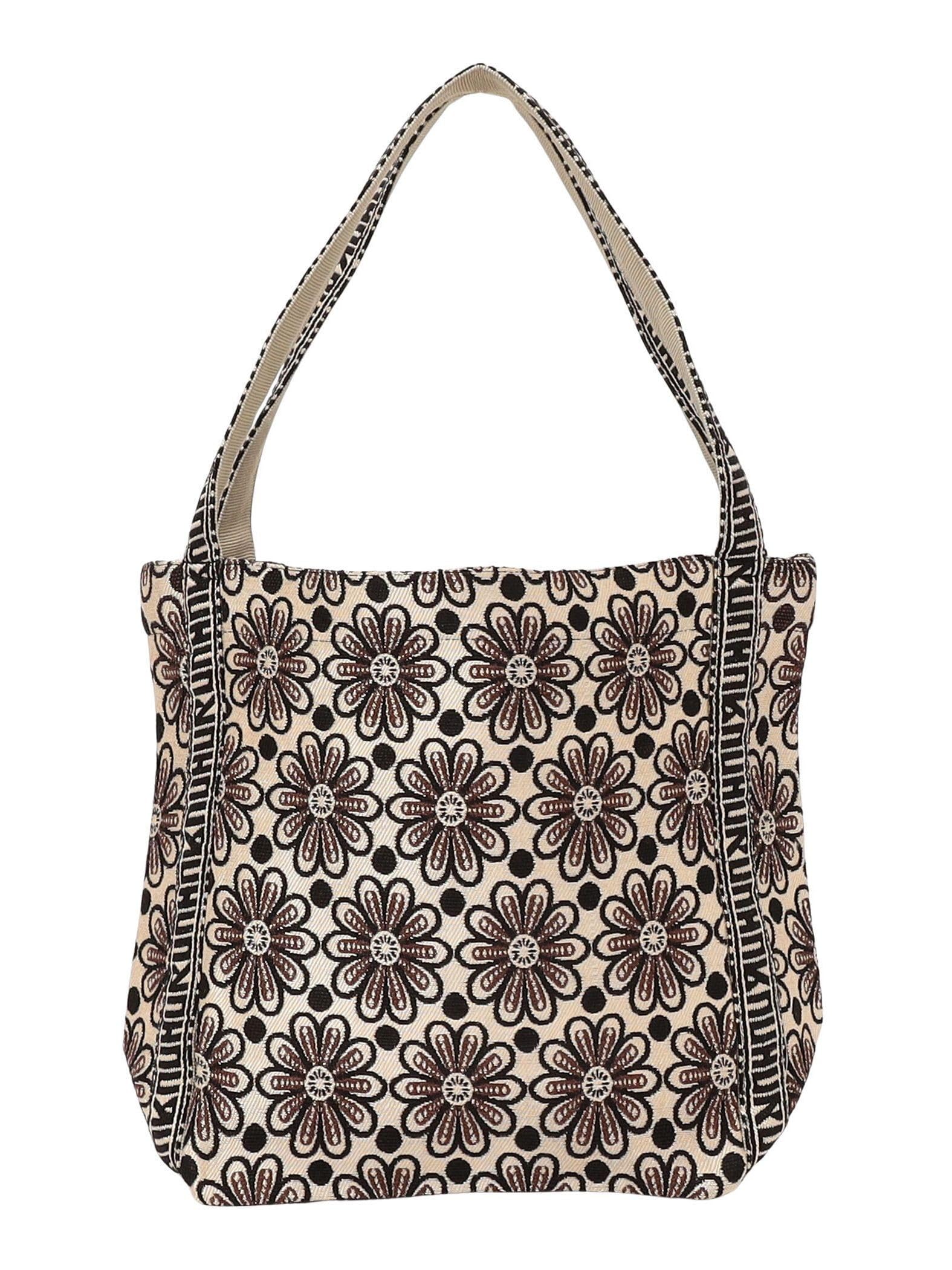

Ships UHURU Custom Logo Handle Jacquard Tote Bag, Women s, Beige, 310030546