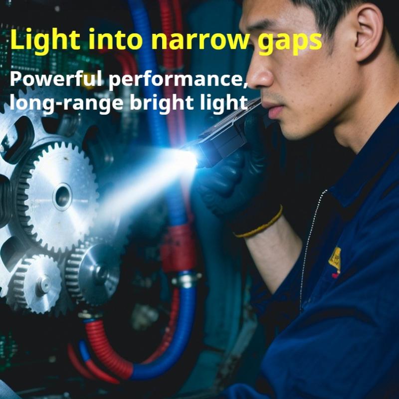 Magnetic Rechargeable Flashlight 1200 Lumens Multi-Angle Rotating Mini Light Portable Pocket Flashlight for Repair Outdoor
