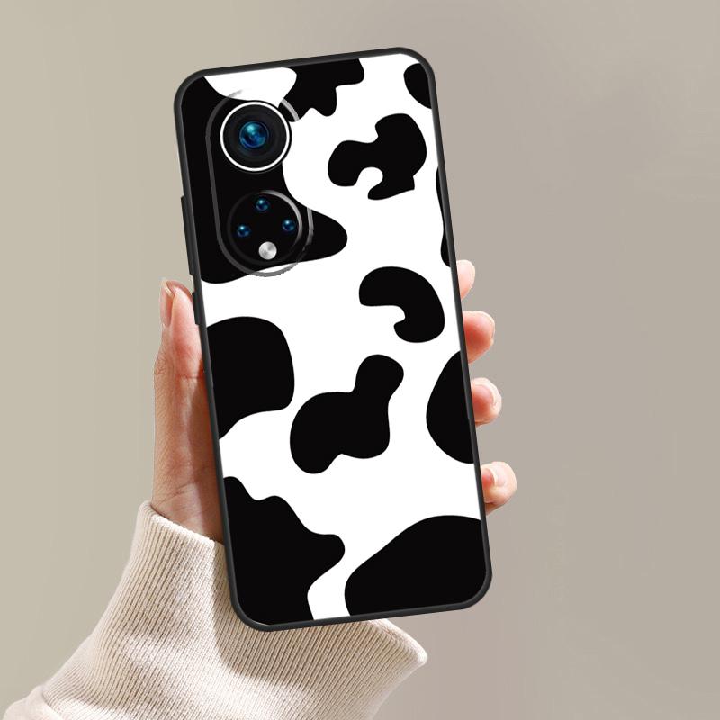 White Black Cow Print Cover For Honor X8 X8a X9 X9a X7a X7 X6a 8X 9X Magic 5 Lite Pro Honor 70 50 90 Lite Case