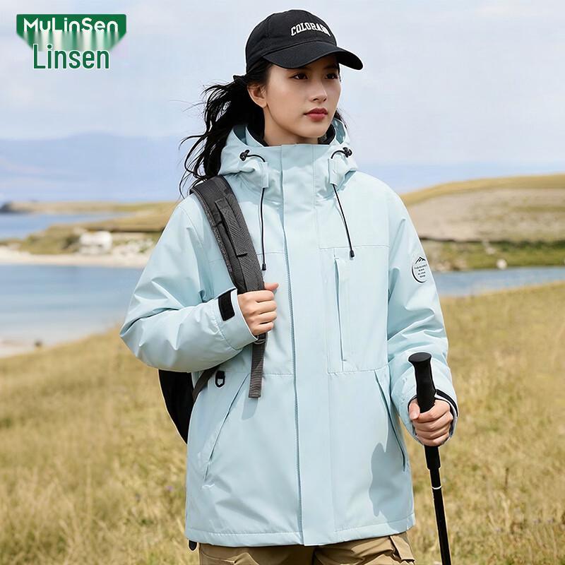 MULINSEN Women's 3-in-1 Hooded Waterproof Windproof Jacket