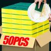 50/1 ks Kuchyňská houbička na mytí nádobí Měkká savá čisticí houbička na hrnce s drátěným hadříkem na odstraňování rzi Sady na čištění domácnosti Houbička s kartáčem