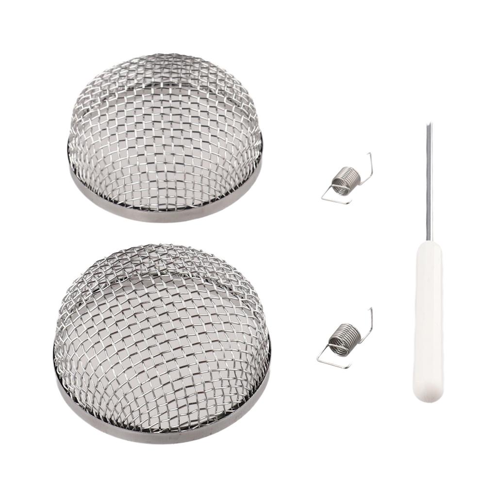 2 8 Inch Stainless Steel RV Vent Cover Mesh Design with Installation Tool and Spring Fasteners for Optimal Protection