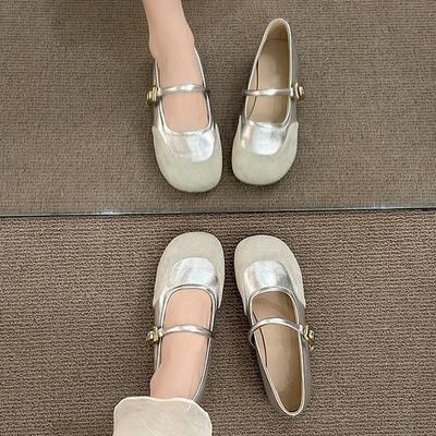 With Skirt Soft-soled Single Shoes Women's 2025 New French Temperament Mary Jane Women's Shoes Ballet Shallow Mouth Gentle Flats