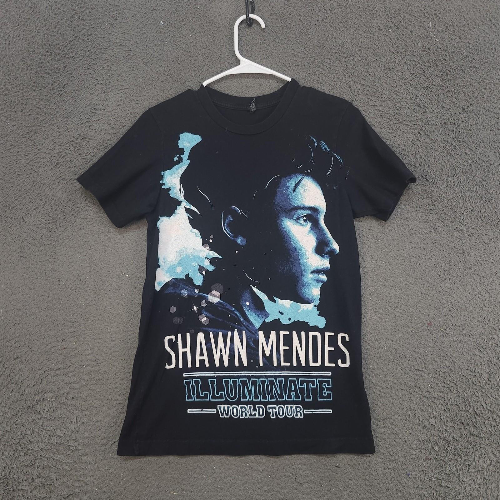 Shawn Mendes Illuminate World Tour Shirt Mens Small Black Graphic Concert Tee Unisex T-Shirt XXL