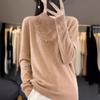 Fall Winter Crystal Mock Neck Knit Base Layer Women Sweater Inner Wear Pullover