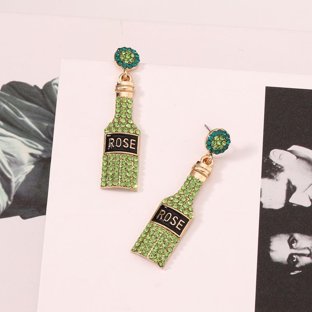 European and American Wine Bottles Are Light Luxury and Fashionable, Personality and Temperament Are Versatile, Trendy Niche Exaggeration, Cute Stud