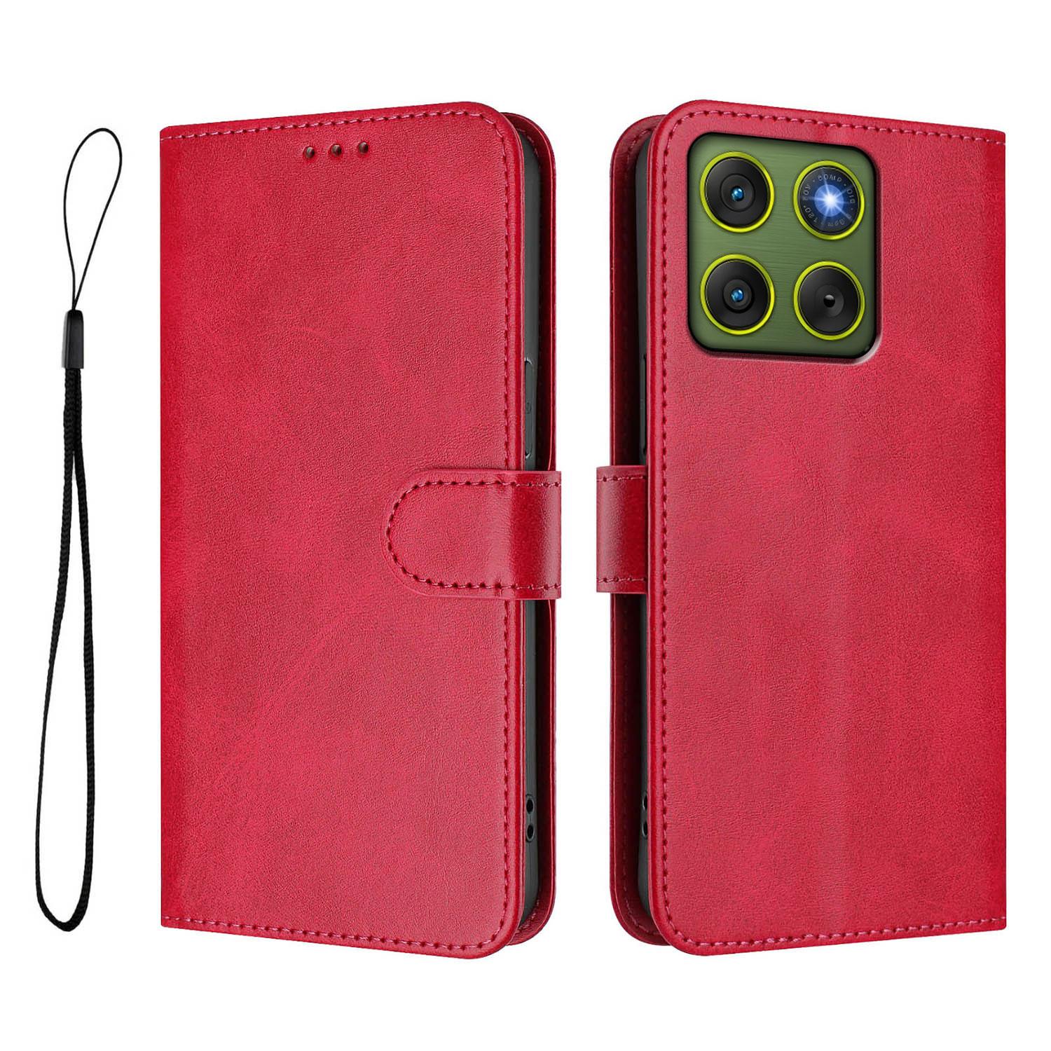 

For Motorola Edge 70 5G Wallet Case RFID Blocking Calf Texture Leather Stand Phone Cover with Strap