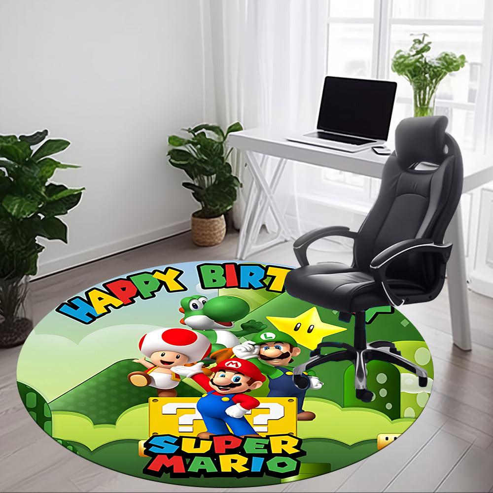 1pc Mario Party Office Round Area Rug, Bedroom Living Room Home Decor, Room Deco, Offic a1016211