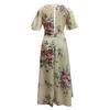 2024 Summer Women's Plus Size Printed Hem Split Dress - European & American Style