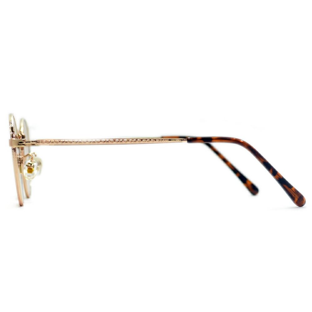 [MERRY PLEASURE] Sunglasses, Fashion Glasses, Men's & Women's, Boston Style, Round, Thin Frame, Small, Mini Lenses, Tiny Lenses, Light Colored