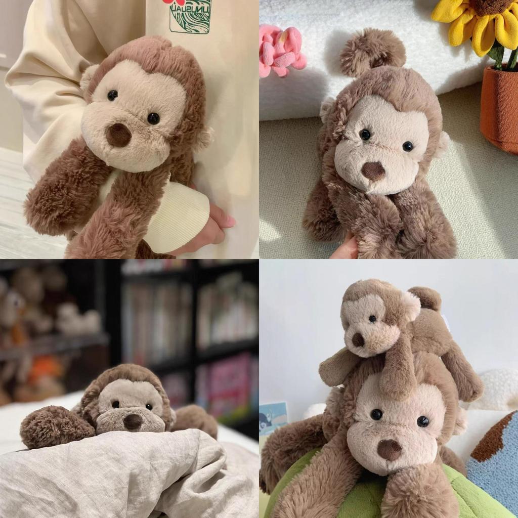 Cute Smiley Monkey Plush Toy With Short Plush Material For Kids Playroom Decor