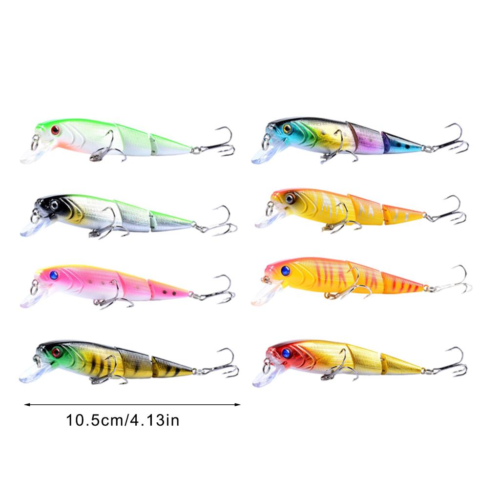 3 Segment Artificial Hard Bait Multi Jointed Swimbaits Swimming Lures with Treble Hook Freshwater Saltwater Swimbait
