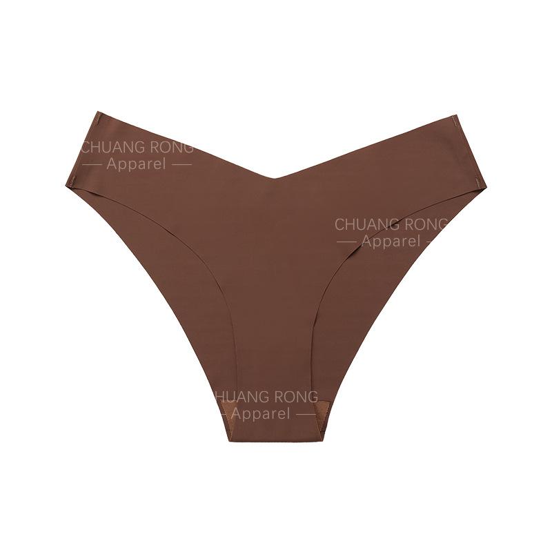 

Antibacterial panties women s sexy pure cotton crotch breathable one-piece non-marking ice silk low-rise adult fitness briefs XL колір темно кави