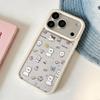Cute White Dog Transparent Full Coverage Phone Case for iPhone 16/17 Pro Max and iPhone 13/14/15