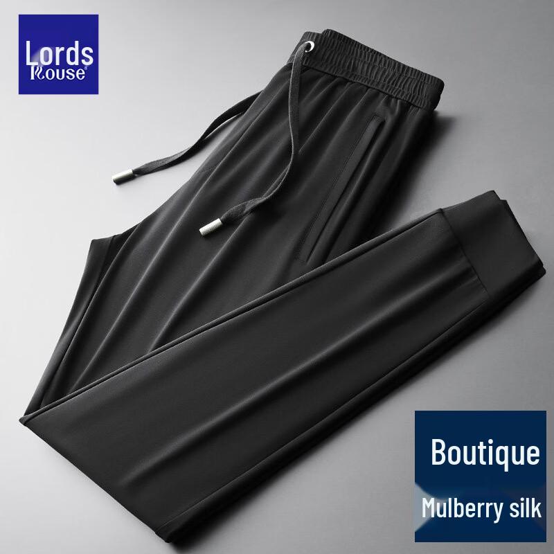Luozhi Men s Silk Blend Loose Cool Casual Pants 4XL