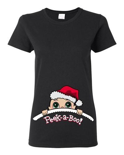 Baby Santa Christmas Peek A Boo Cute Babies Novelty Ladies DT T-Shirt Tee Unisex T-Shirt XXL
