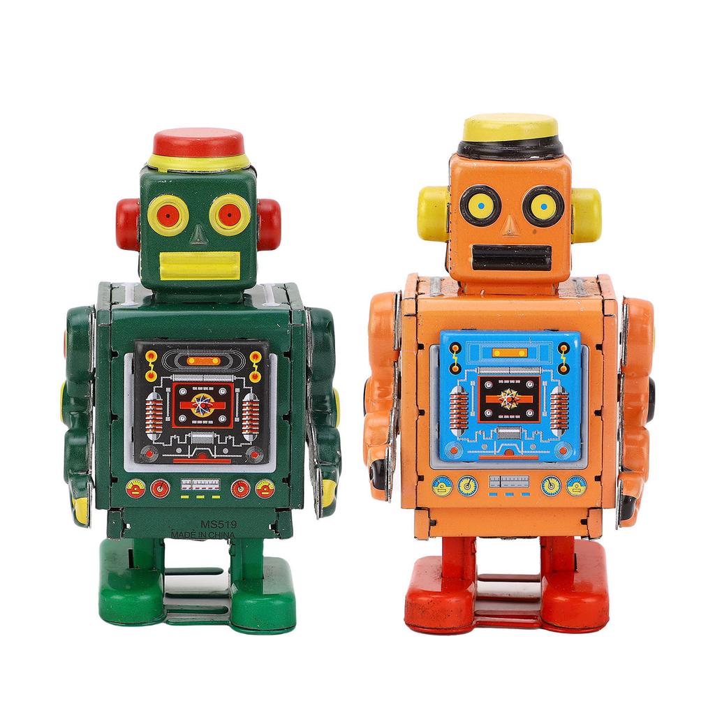 Vintage Robot with Wind Up Handle Clockwork Spring Toy for Collection Coffee Shop Home Decoration Ph