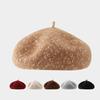 New Wool Women Winter Warm Beret Hat Korean Style Elastic British Knitted Beanie Hats Versatile Temperament Artist Painter Cap