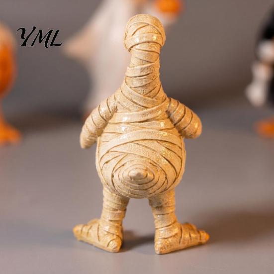 Funny Holiday Crafts Halloween Figurines Table Decor, Cute Ghost Duck Ornament, Resin Statue Festive Window Displays Figurine for Centerpiece