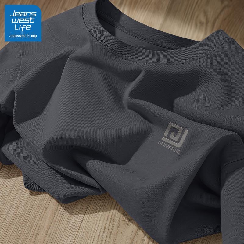 JEANSWEST LIFE Herren T-Shirt mit Wappenaufdruck aus schwerer Baumwolle