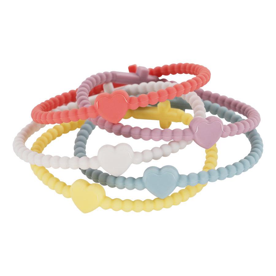 New Colorful Beaded Cross Silicone Bracelet for Kids - Simple European and American Design.