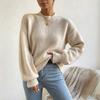 Women's Casual Color Mock Neck Long Sleeve Pullover Sweater Knit Top