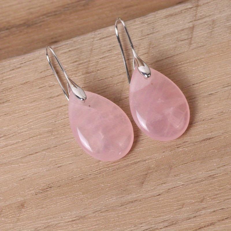 Natural Crystal Stone Water Drop-shaped Ear Hook Earrings for Women Girls Agate Stone Reiki Healing Earrings Hook Earrings 1Pair