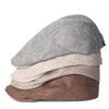 Cotton and Linen Forward Cap Men's Simple Retro Duck-teak Cap Autumn Hat Literary Youth Beret Old Man Cap