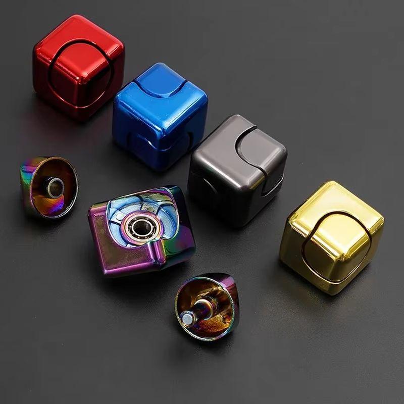 Square Decompression Spinning Top Dice Cube - Anti-Anxiety Fingertip Toys Hand Fidget Spinner Vent Flipo Flip For Children