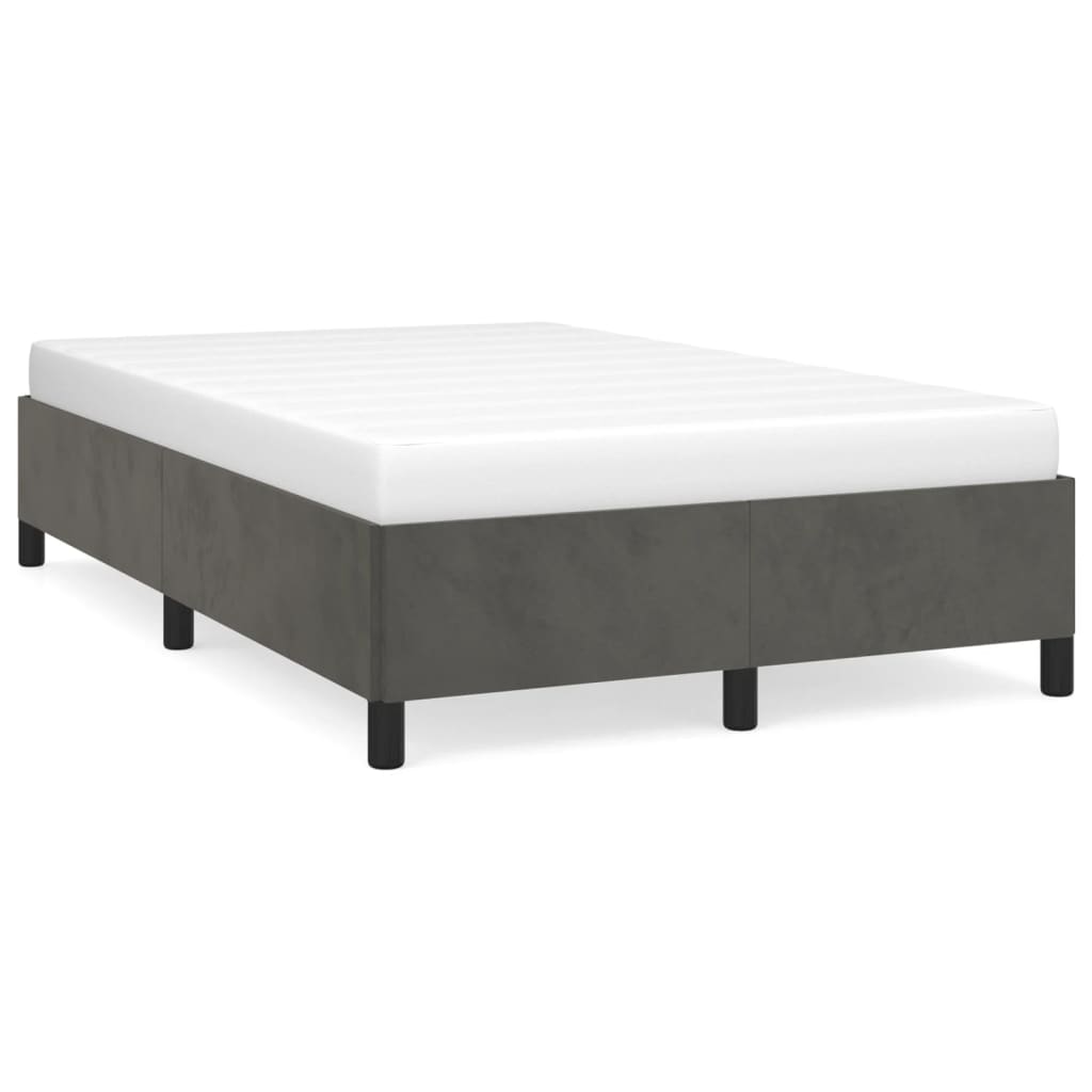 Bed Frame Without Mattress Dark Grey 120 X 190 Cm Velvet