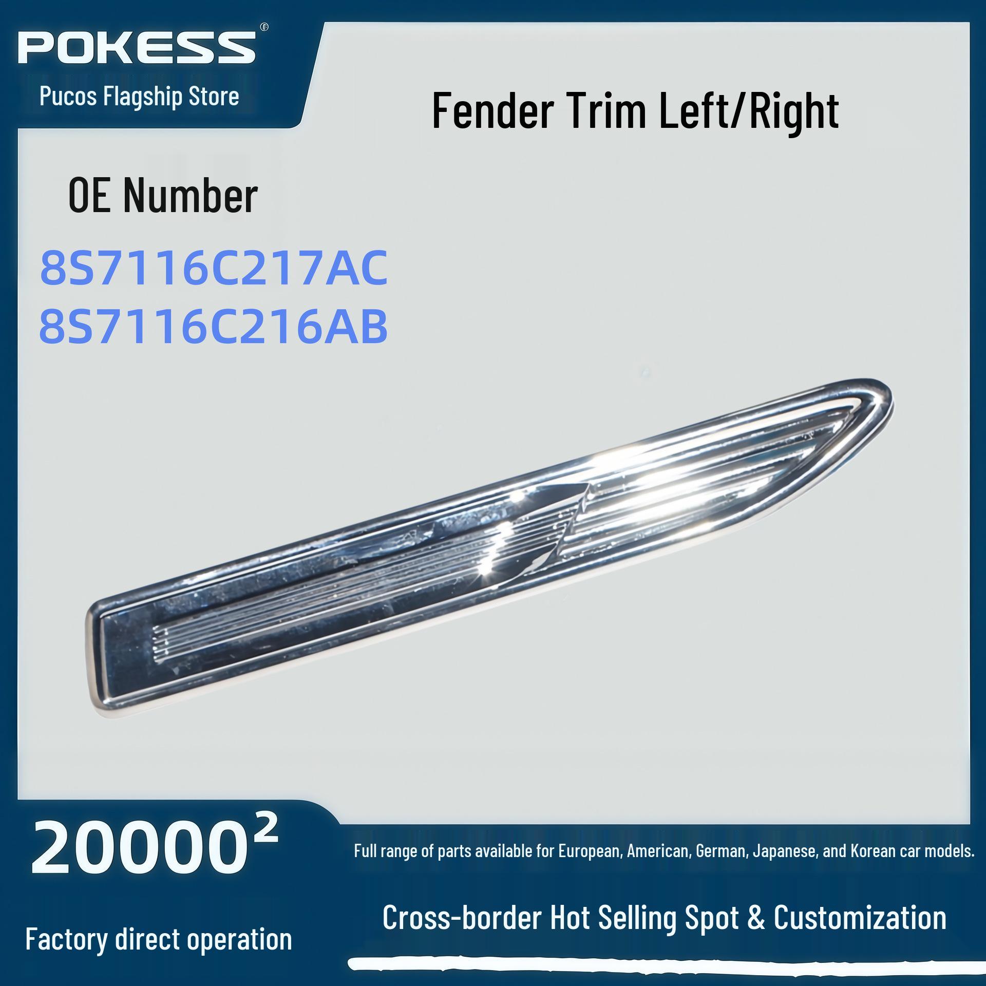 

8S7116C217AC Fender Trim Strip for Ford Mondeo Standard Left/Right (Replaces 8S7116C216AB) Fender Trim Left