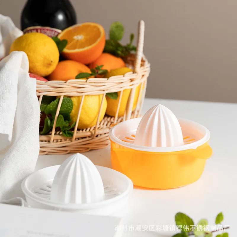 Orange Manuell Sitron Juicer Mini Frukt Juicer Tre Sitroner Squeezer Bærbar håndpress Sitrusjuice Kjøkkenverktøy