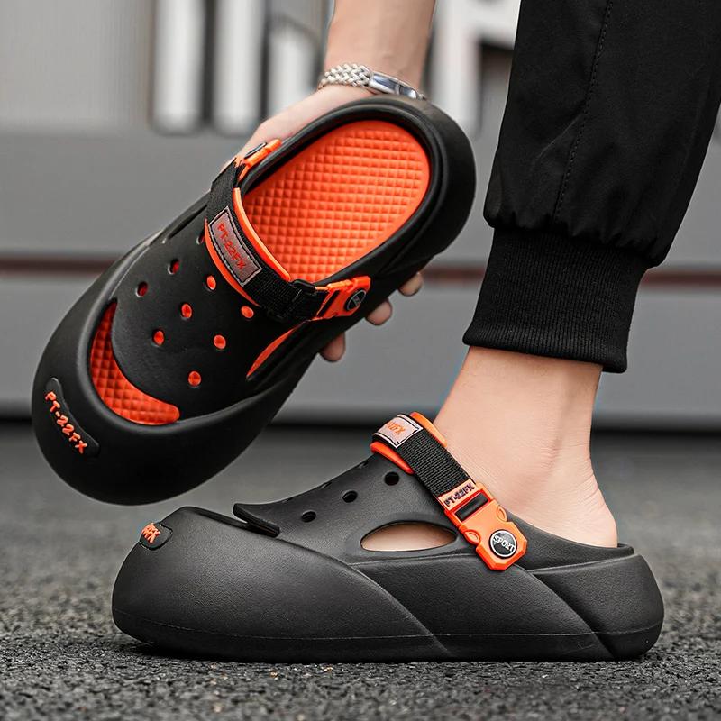 Fashion Men Platform Sandals Street Fashion Trend Slippers Outdoor Clogs Garden Shoes Beach Sandals Flip Flop Casual Slippers For Couple