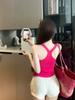 Yellow Square Neck Knitted I-shaped Sling Vest Women's Summer Inner Slim-fit Bottoming Shirt Spice Girl Short Outerwear Top