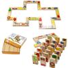 28PCS Wooden Domino Toys Early Learning Wooden Animal Domino Toys Set Shape Sorting Order Learning Educational Toys for Children