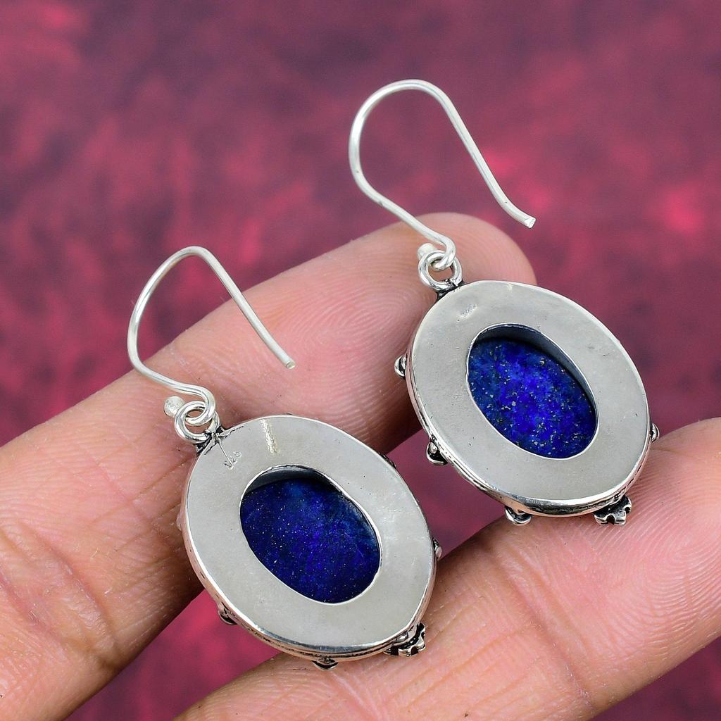 Lapis Lazuli Earrings Handmade Jewelry, 925 Solid Sterling Silver Earrings Designer Gemstone Jewelry Earrings, Gift For Mom