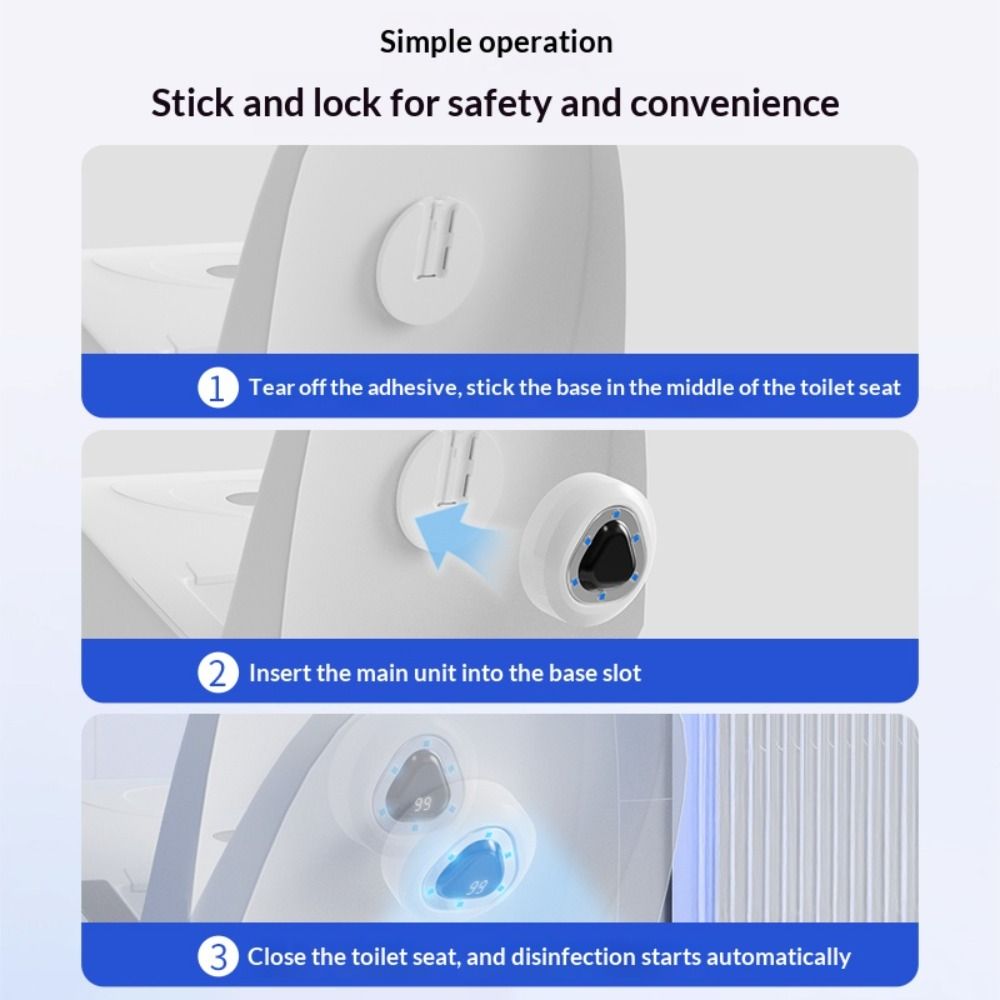 Automatic Induction Toilet Lid Clean UV Light IPX4 Waterproof Smart Toilet Seat Sanitizer  Home Use